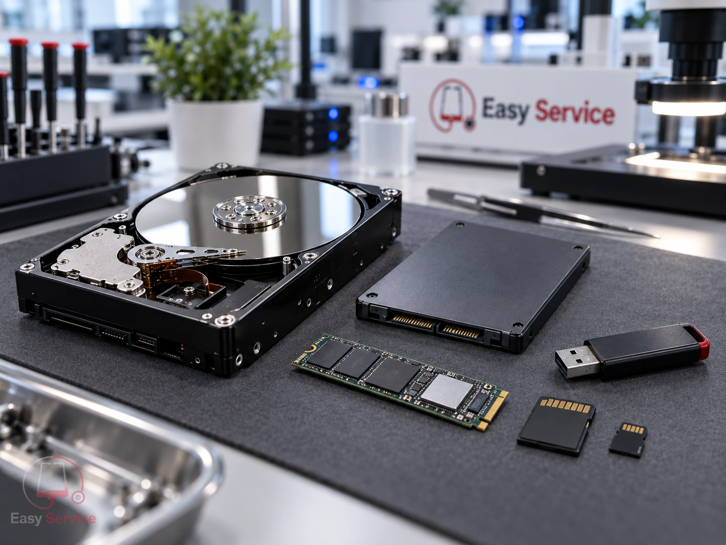 HDD, SSD, μονάδα M.2, USB flash και κάρτες μνήμης σε πάγκο
